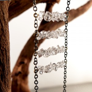 Crystal Quartz Chipped Ladder Necklace - Rockwell 600 - TurningMoss