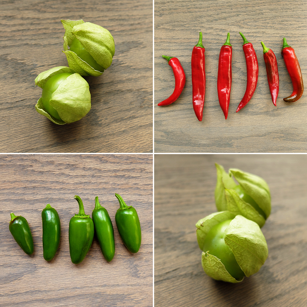 Tomatillos, Juajillo Peppers, and Jalapeños - harvested in August from my midwest container garden 